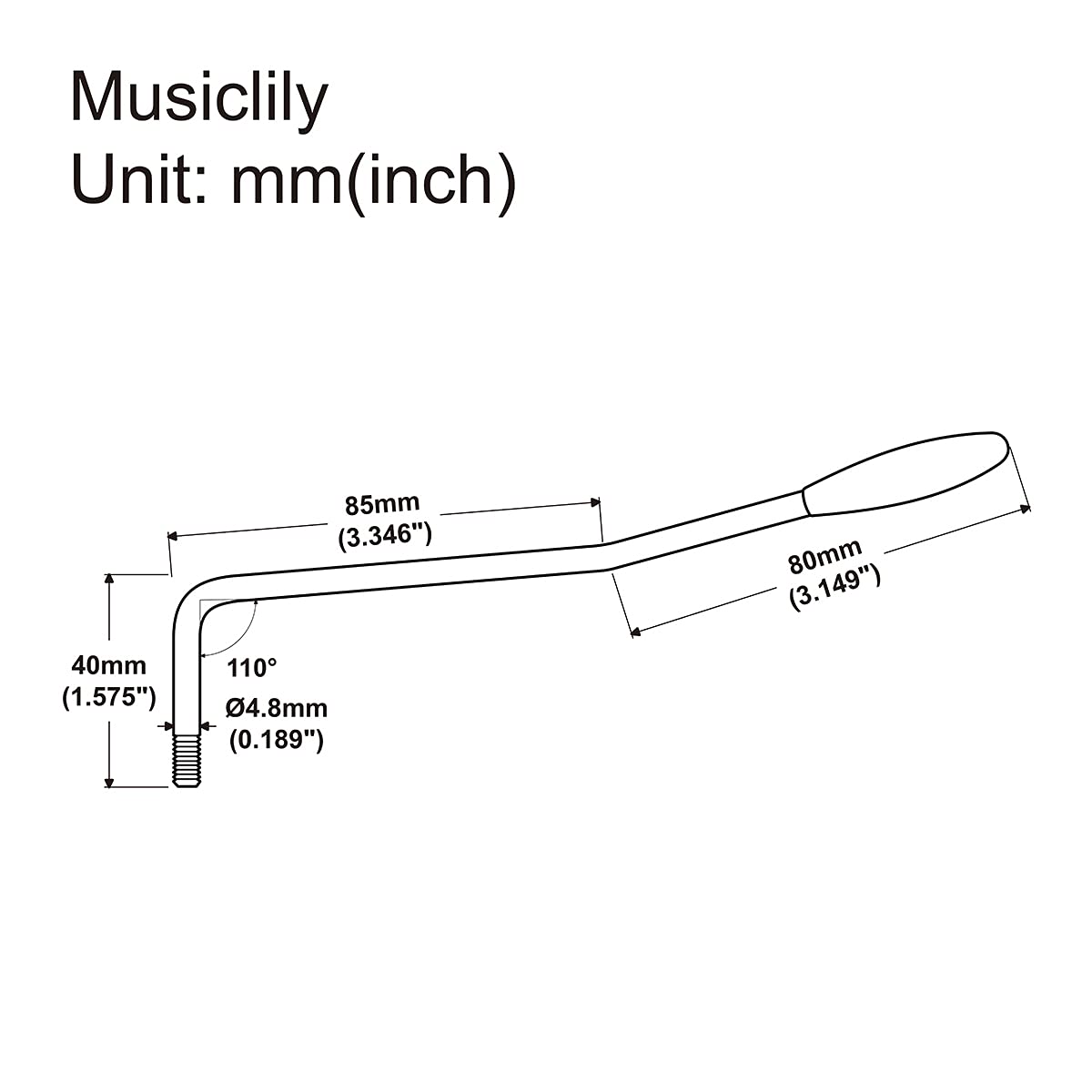 Musiclily Pro UNF #10-32 4.8mm Thread-in Steel Tremolo Arm Whammy Bar Vibrato Arm for Strat Style Electric Guitar, Gold with Bla