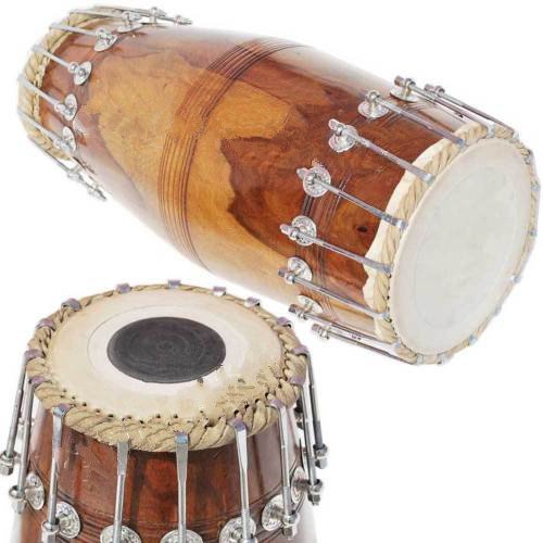 Sai Musical Solid Wood Hm-0112 Hand Made Mridang/Mridangam - North Indian Brown Color - A Musical Instrument
