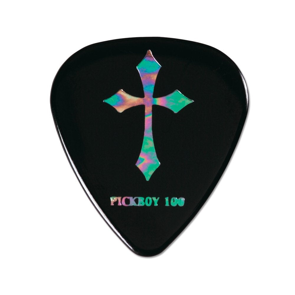 Pickboy Celltex The Cross Guitar Picks PB81P6M 0.75mm Black 10-Pack ...