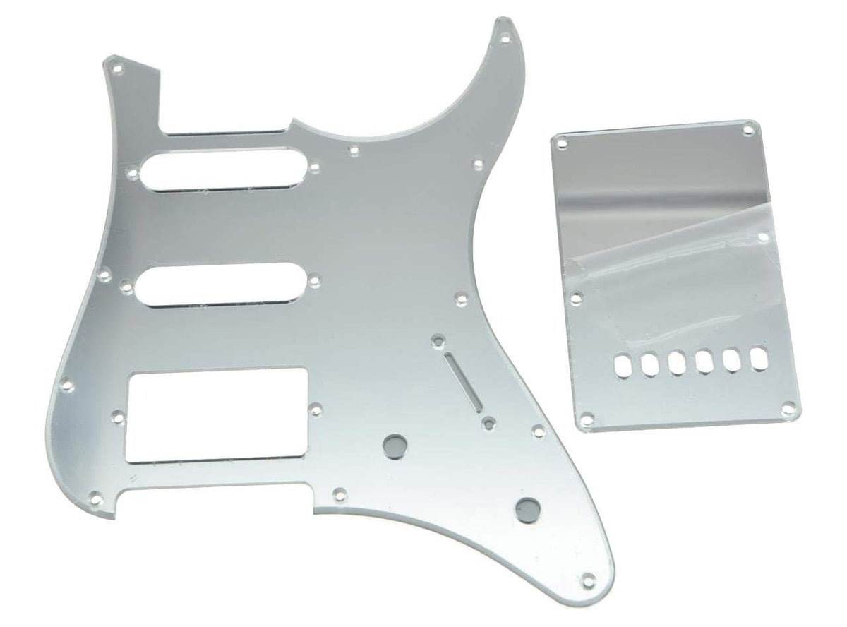 Kaish Guitar Hss Pickguard And Tremolo Trem Cover Back Plate Fits Yamaha Pacifica Guitar Silver Mirror