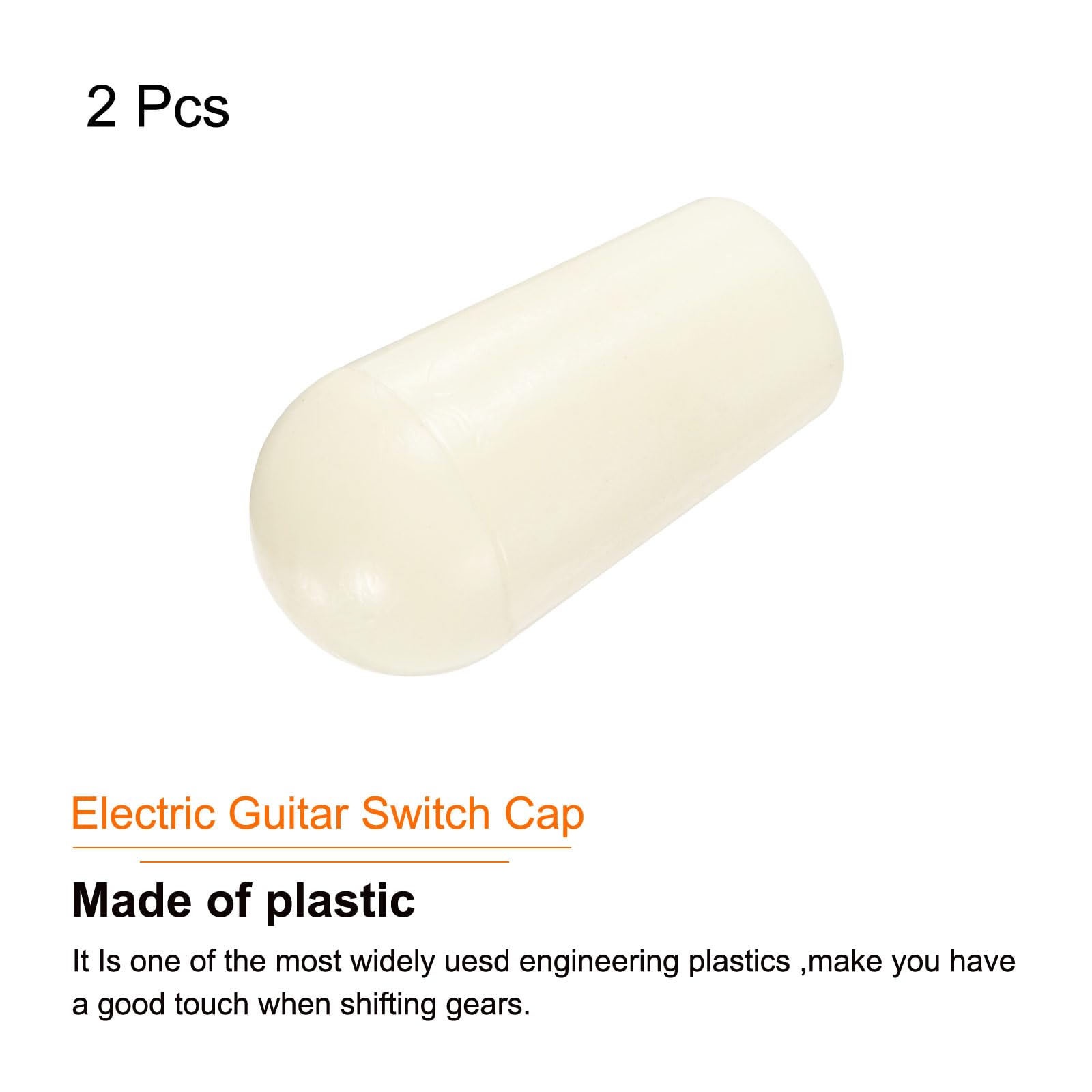 MECCANIXITY 2Pcs LP Guitar 3 Way Pickup Switch Tip Thread M3.5 Plastic Toggle Switch Knobs Cap for LP Electric Guitar, Cream