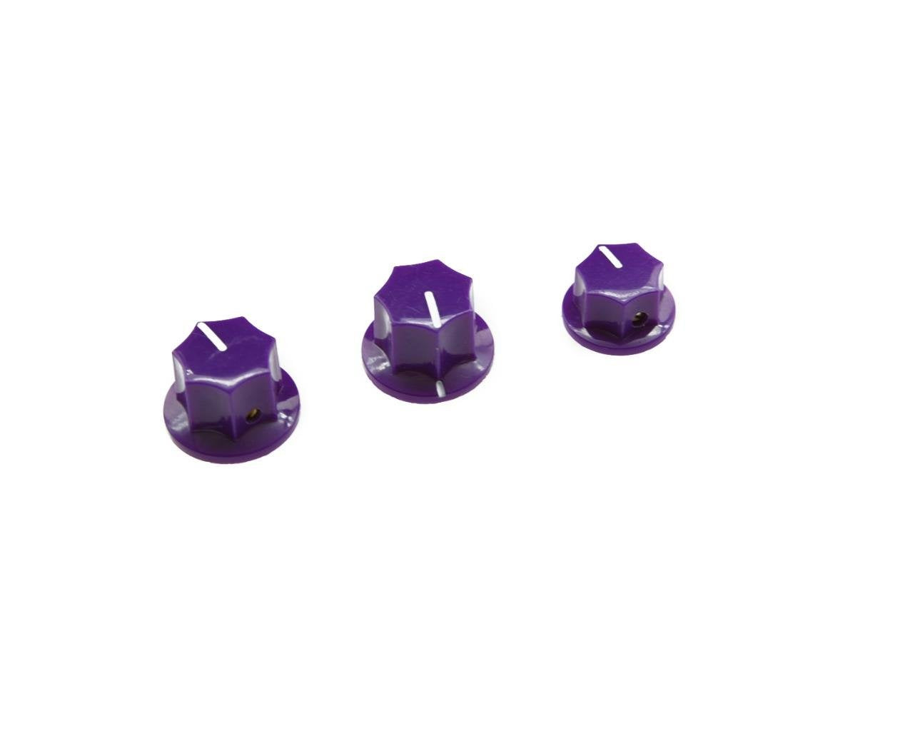 Kiaish Set Of 3 Purple Brass Insert Usa Spec 1/4'' Large And Small Knobs Bass Knobs For Jazz J Bass