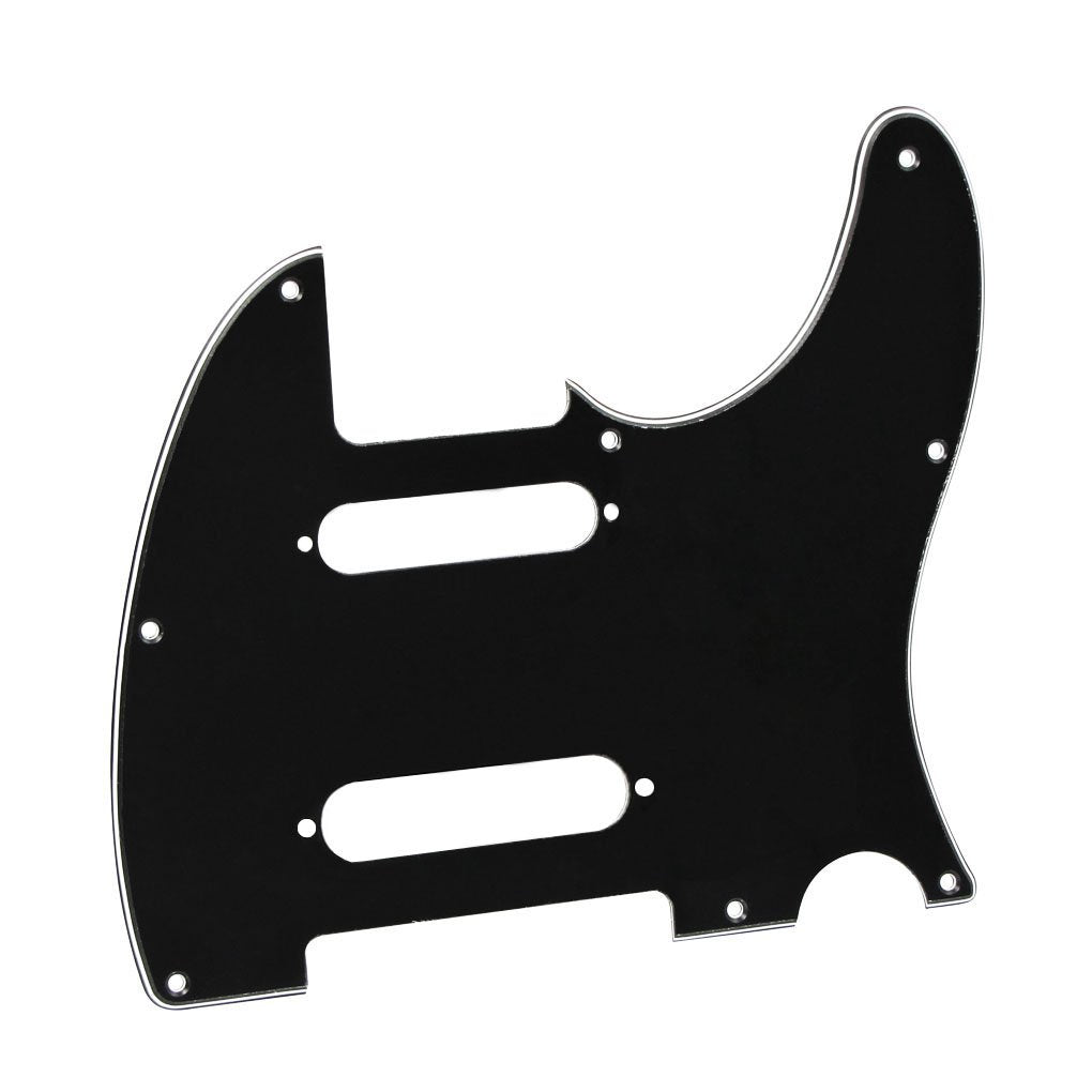 IKN 3Ply Black 8 Hole Guitar Tele Pickguard Plate with Screws Fit Fender Nashville Telecaster Pickguard Replacement