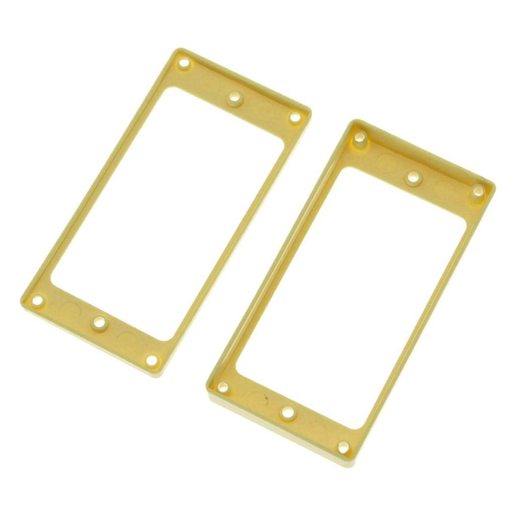 KAISH 2pcs Cream Humbucker Pickup Ring Curved Bottom Frame for Epiphone Les Paul