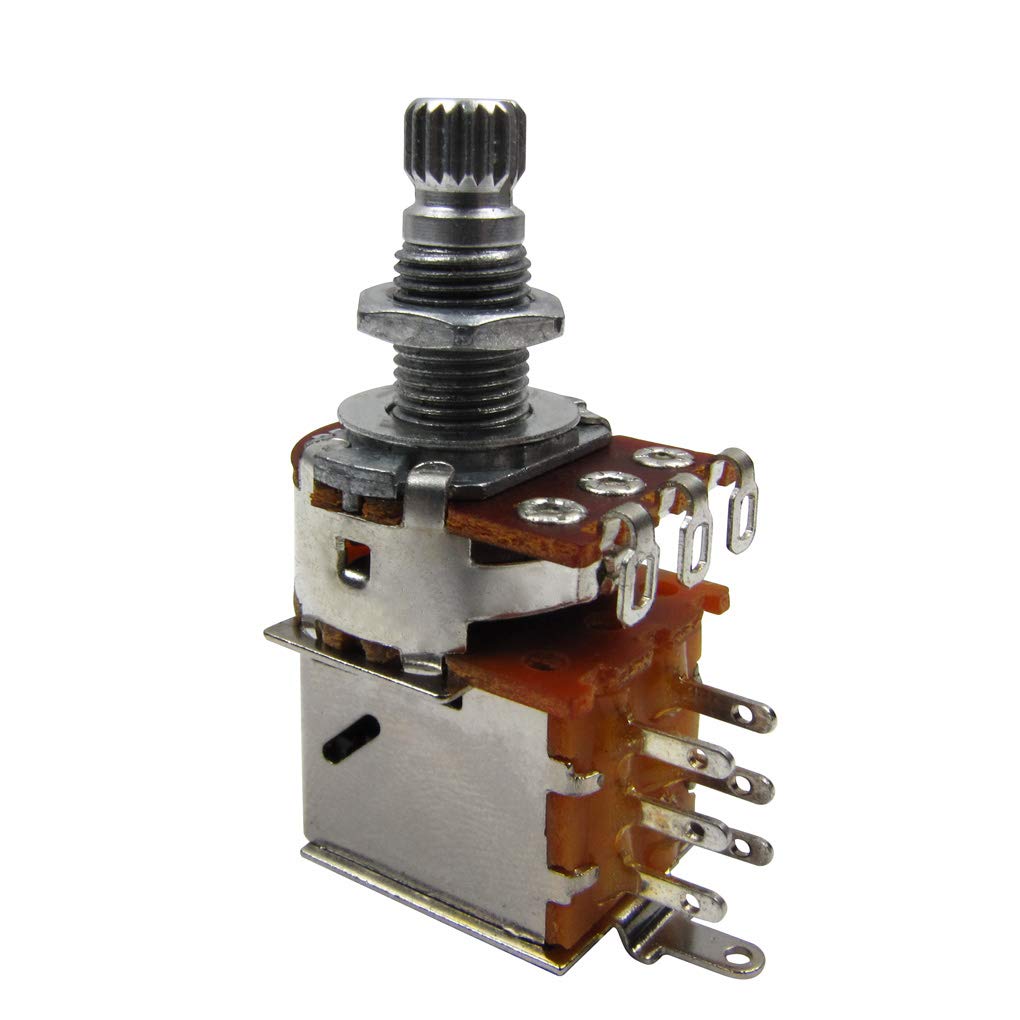 FLEOR 2pcs Push Pull Guitar Pots 18mm Split Shaft B250K Linear Taper Potentiometers