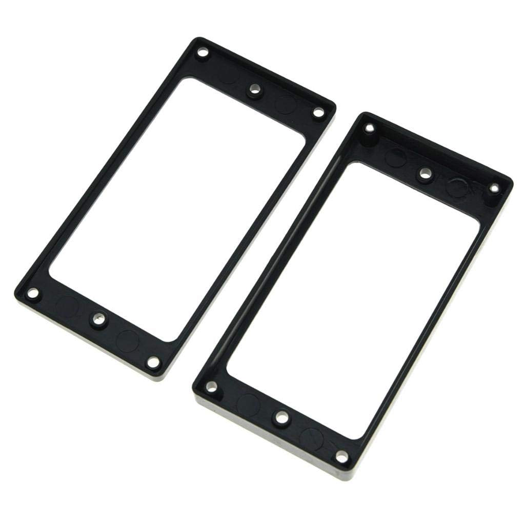 KAISH 2pcs Black Humbucker Pickup Ring Curved Bottom Frame for Epiphone Les Paul