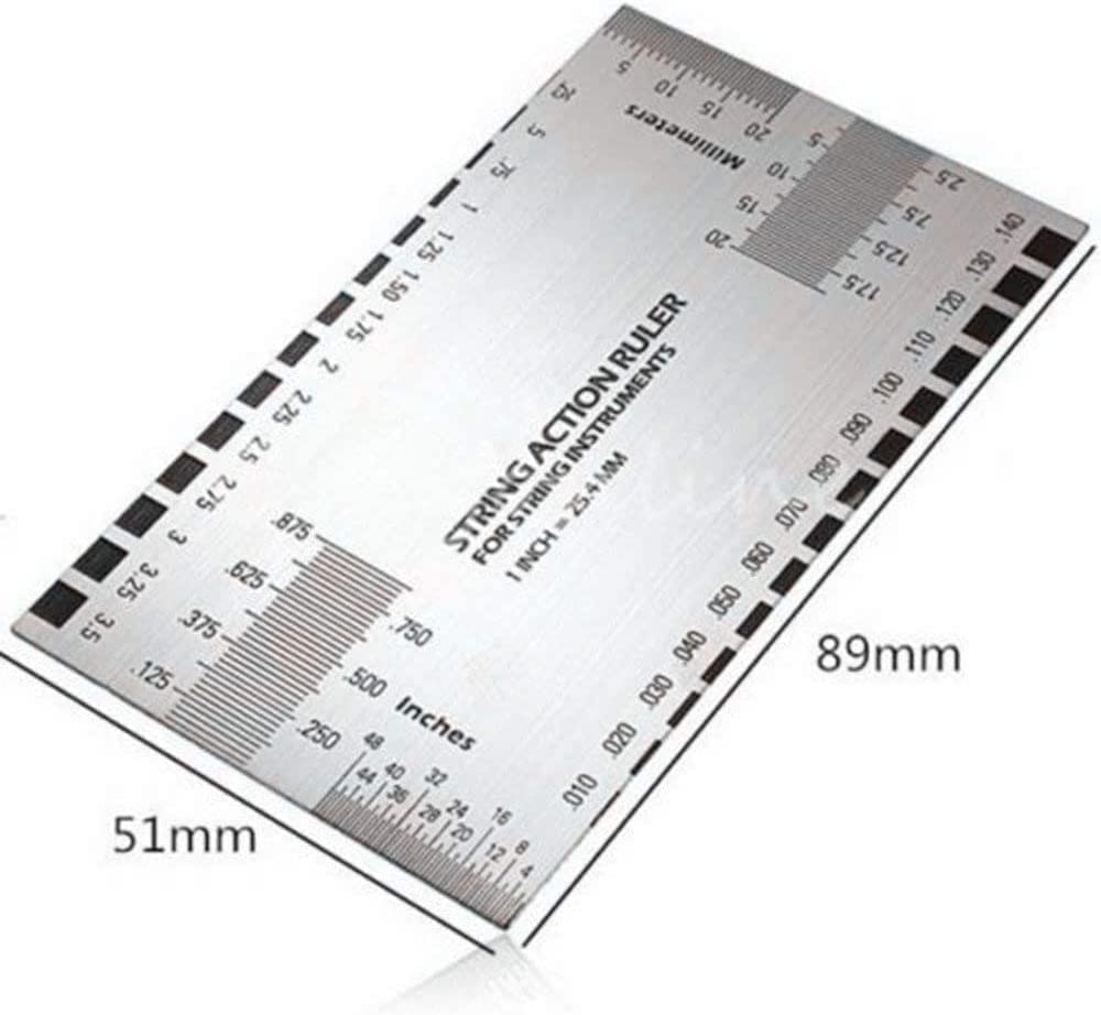 String Action Gauge Ruler, Guitar Height Gauge Set Up Tool for Electric Bass and Acoustic Guitar