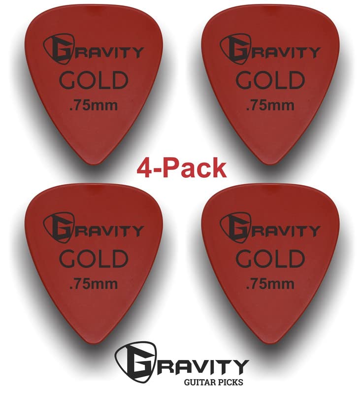 Gravity Gold Series Guitar Picks - Ideal For Beginners And Professionals - Lightweight, Durable, And Provides Superior Grip - Pa