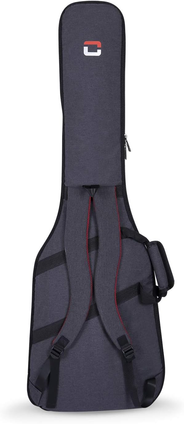 Crossrock CRSG107B Bass Guitar Bag, 10mm Padding, Backpack Available,Dark Grey (CRSG107BGR)