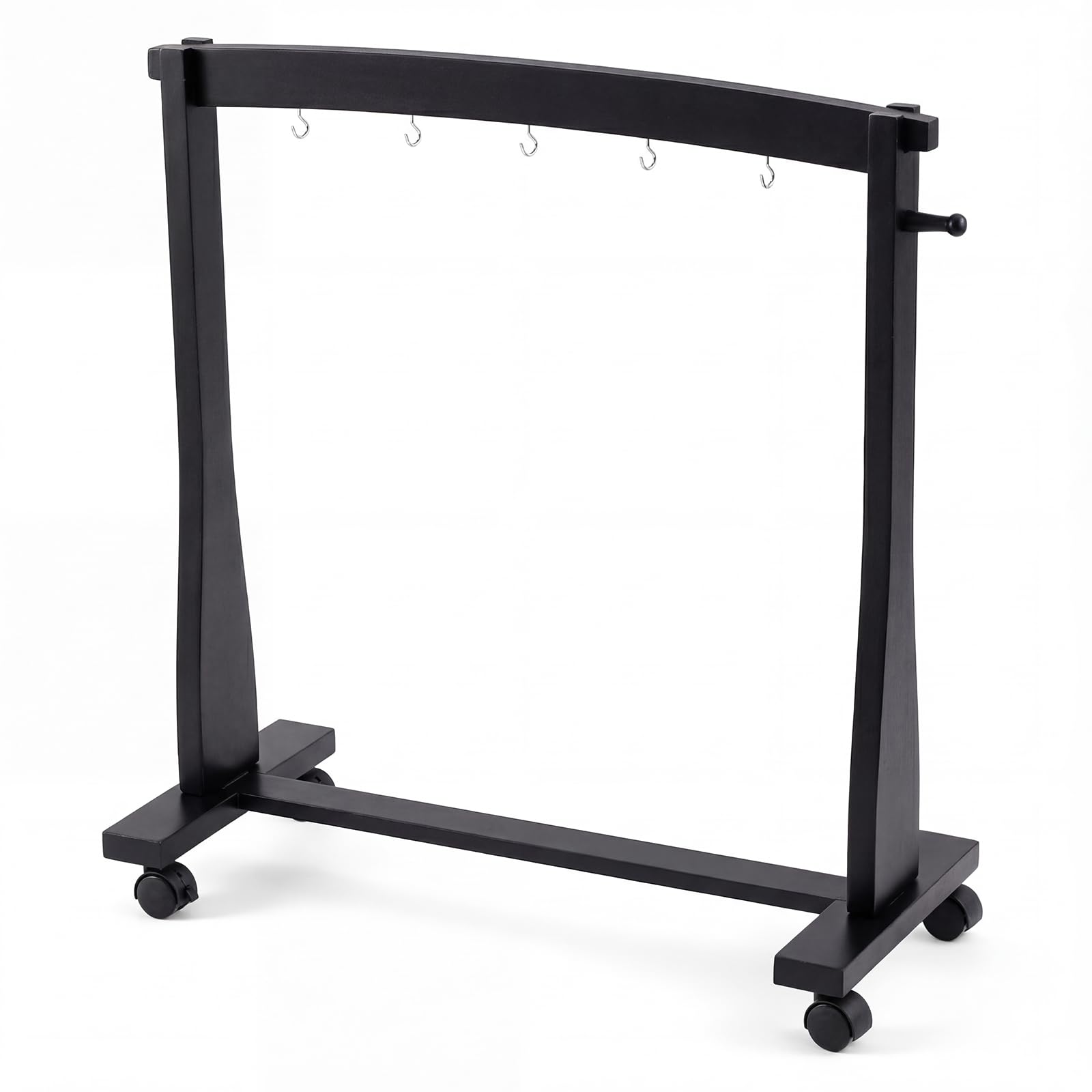 Ripeng Gong Chimes Wood Stand for 28 to 32 Gongs with Base for 1 Gong or 5 Chimes Wood Drum Stand with Brake Pulley for Sound Th