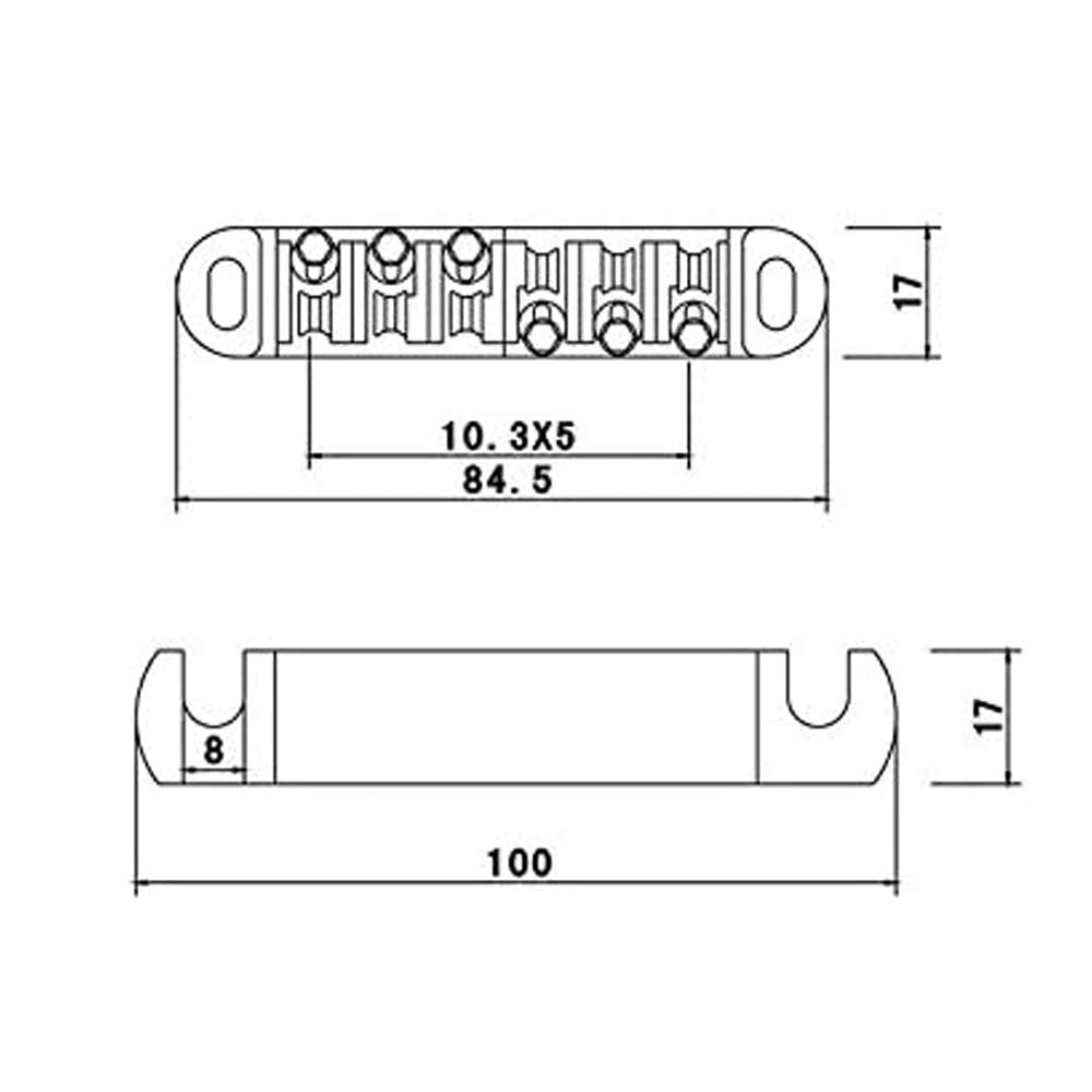 Abr-1 Style Tune-o-matic Bridge Tailpiece Roller Saddle Bridge for Gibson Les Paul Gear Replacement (black)