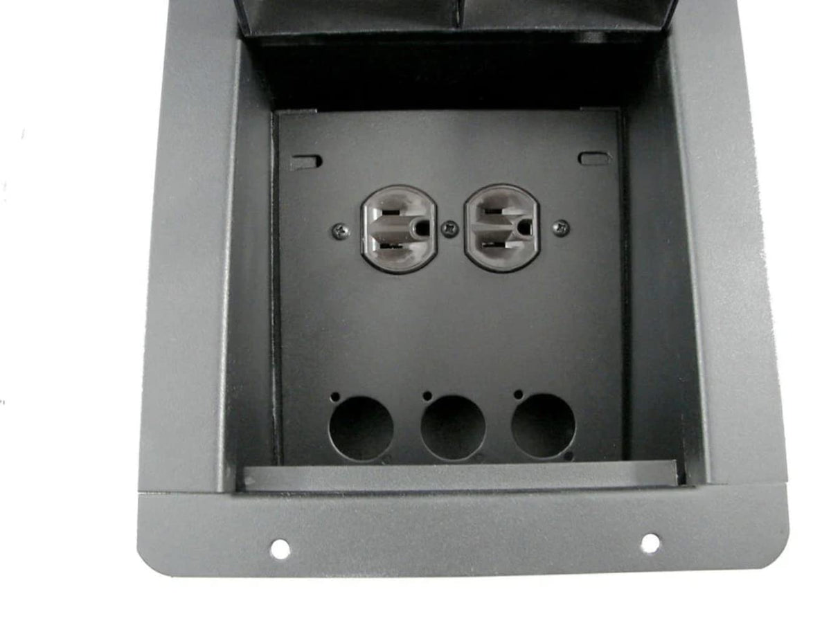 Procraft Pro Audio Recessed Floor Pocket Box. Loaded Ac Duplex And Prepunched For 3 ''D'' Xlr'S Made In The Usa