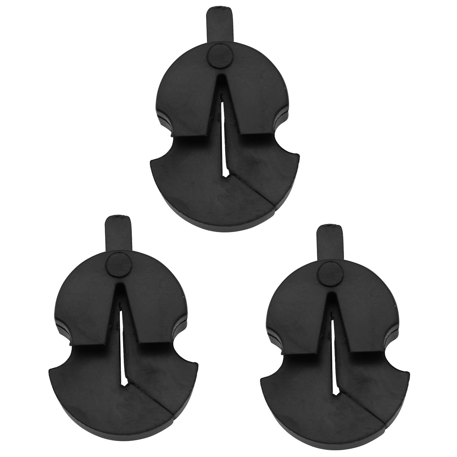 Tourte Style Rubber Mute LQ Industrial 3PCS Tourte-Style Black Rubber Mute for All Violins Small Violas Ultra Practice Silencer 