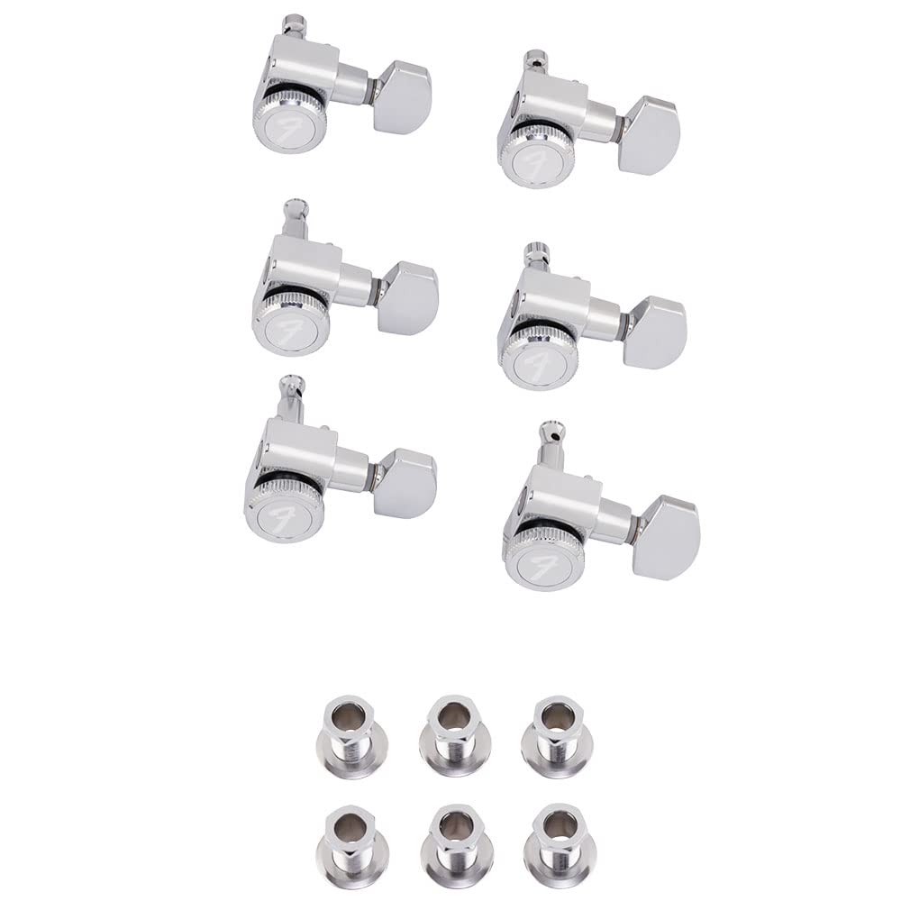 Fender Locking Tuners Stratocaster Guitar Tuners, Polished Chrome, Right Hand Guitar Tuners, 1.7X10X4.5 Inches, Set Of 6 Guitar