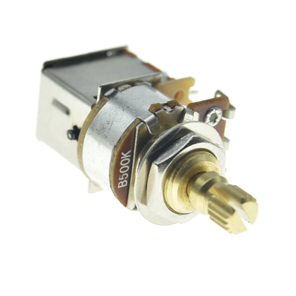 Dopro Full Brass Shaft Push/Push Pot Guitar Bass Audio/Linear Taper Potentiometer with USA Thread Shaft B500K Linear Taper 16mm