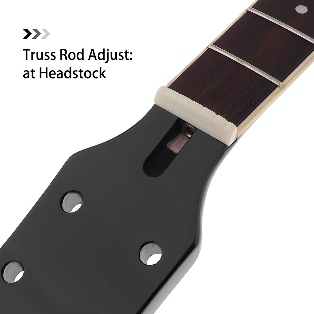 Alnicov Electric Guitar Neck DIY For Gibson LP Guitars Parts Replacement 22 Fret Maple Neck Rosewood Fretboard with White Dots I