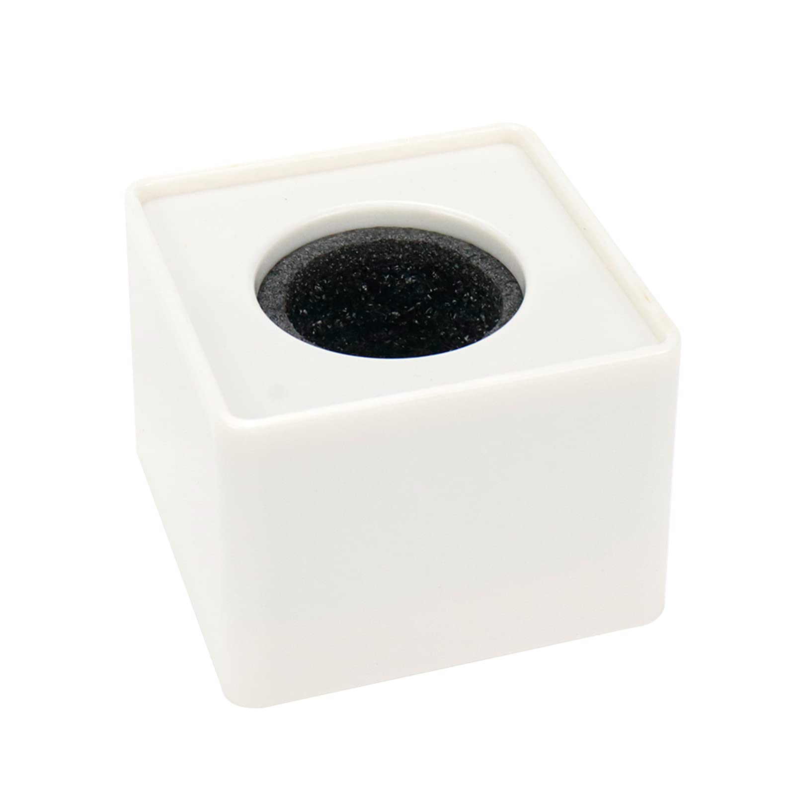 Dahszhi 2Pcs Cube Microphone Stands,Microphone Square Interview Logo Flag Station,White