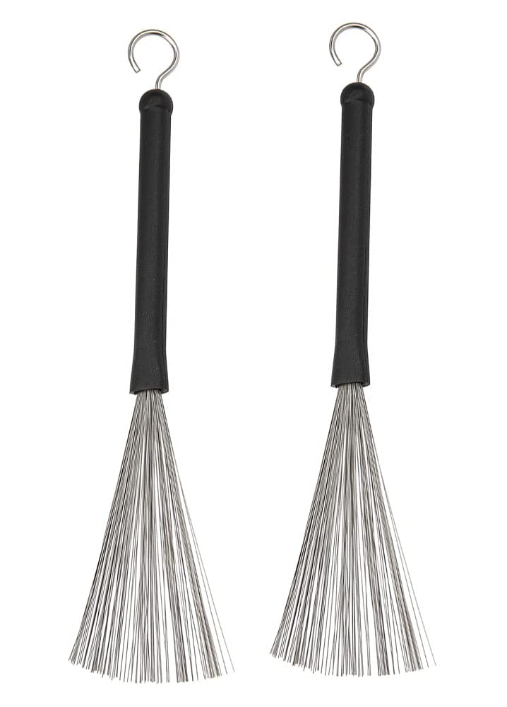 Jiayouy 1 Pair Drum Wire Brushes Drum Sticks Percussion Retractable Brush Stick for Cajon Jazz Acoustic Drummer Playing Music Lo