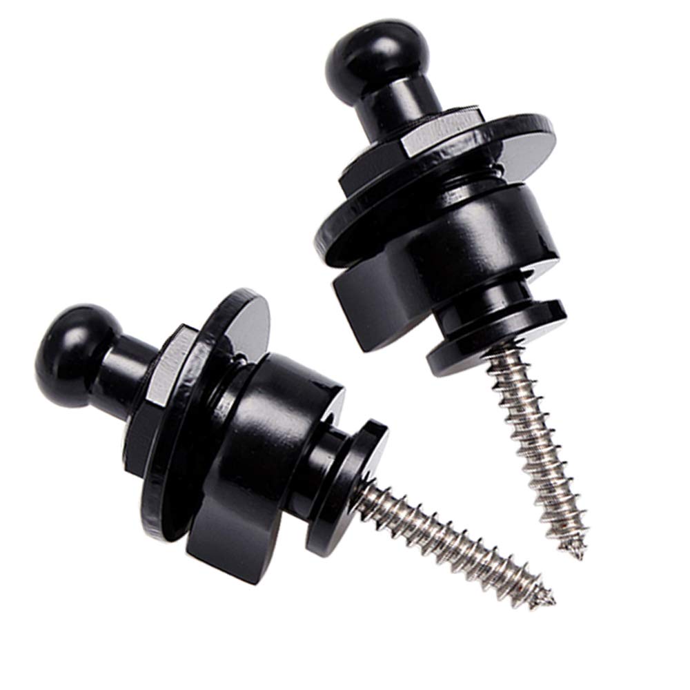 Wolfride 3 Pairs Guitar Strap Lock Security Strap Lock Buttons Replacement Black Silver Gold for Guitar Bass