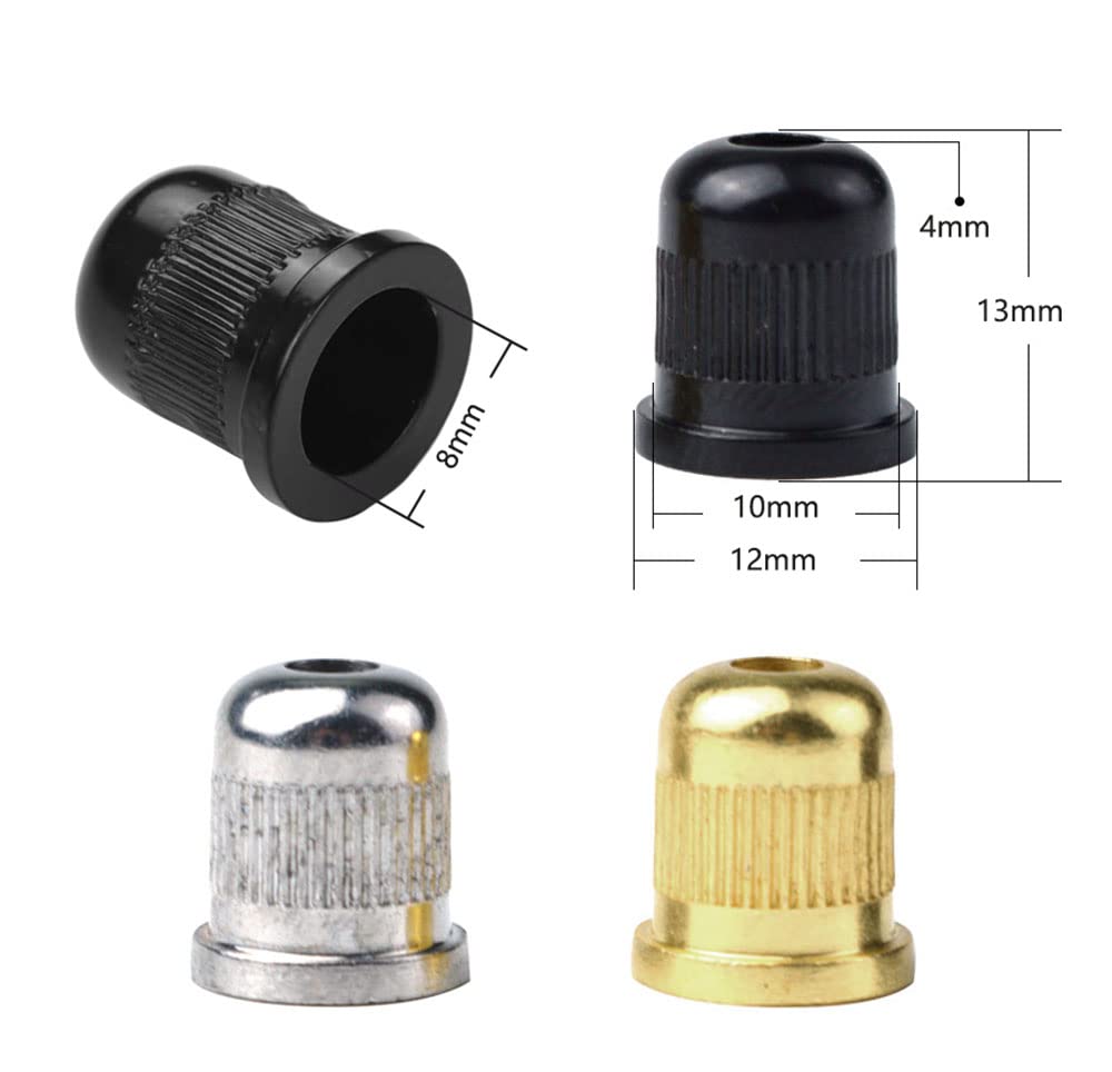 TUOREN Guitar String Through Body String Ferrules Compatible with Vintage Telecaster Strat Style Electric Guitar (Black)