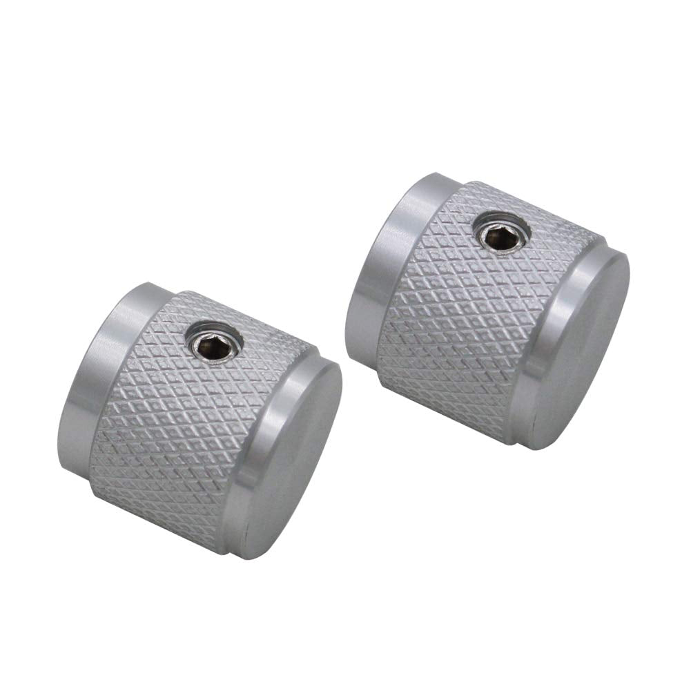mxuteuk 4pcs Silver Aluminum Alloy Potentiometer Control Knob Volume Audio Electric Guitar Bass Screw Type 17 x 16mm (d*h) KNOB-