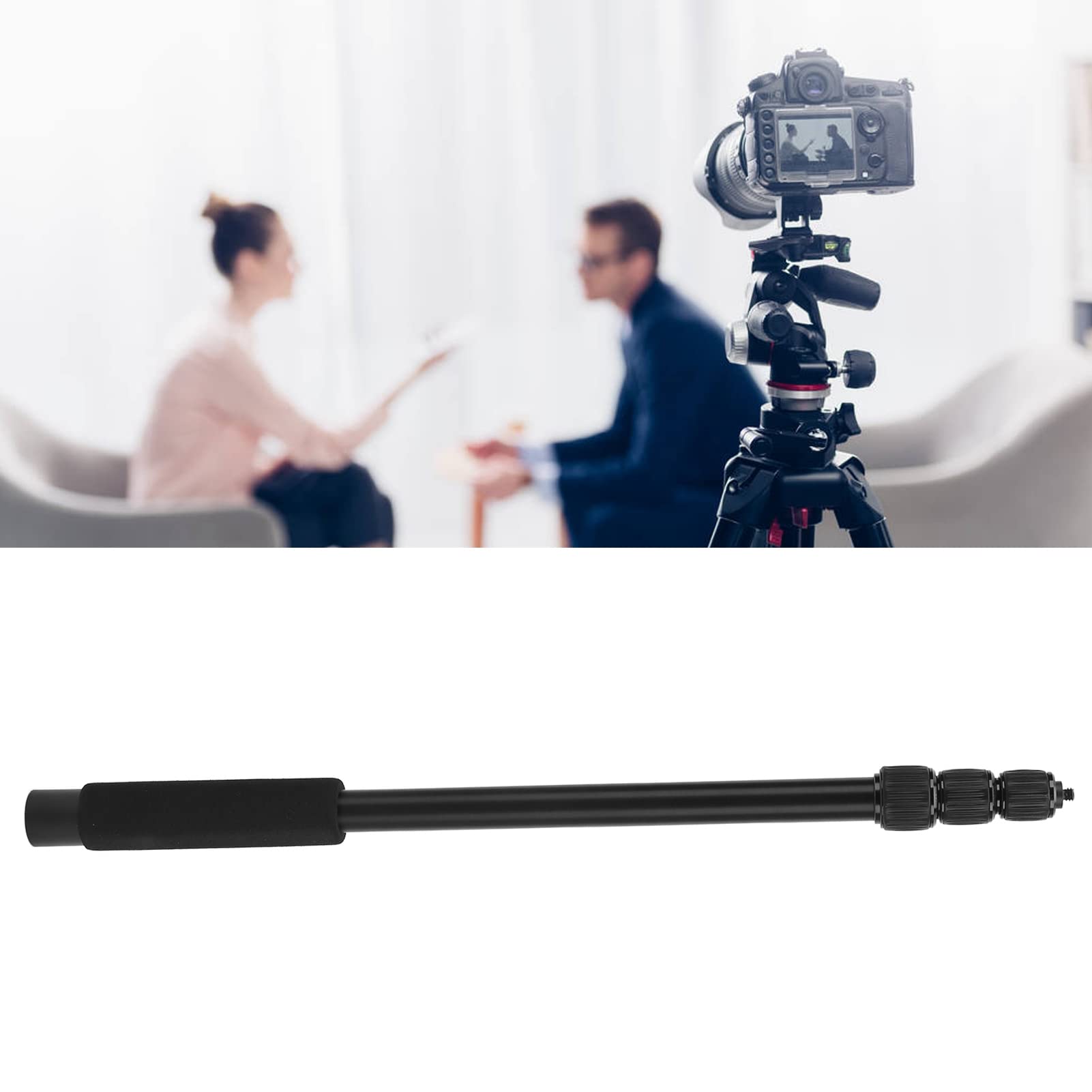 Shanrya Mic Boom Arm, Boom Pole Holder, High Durability Aluminium Alloy CNC Technology Boom Pole for Interview/ TV Applications/