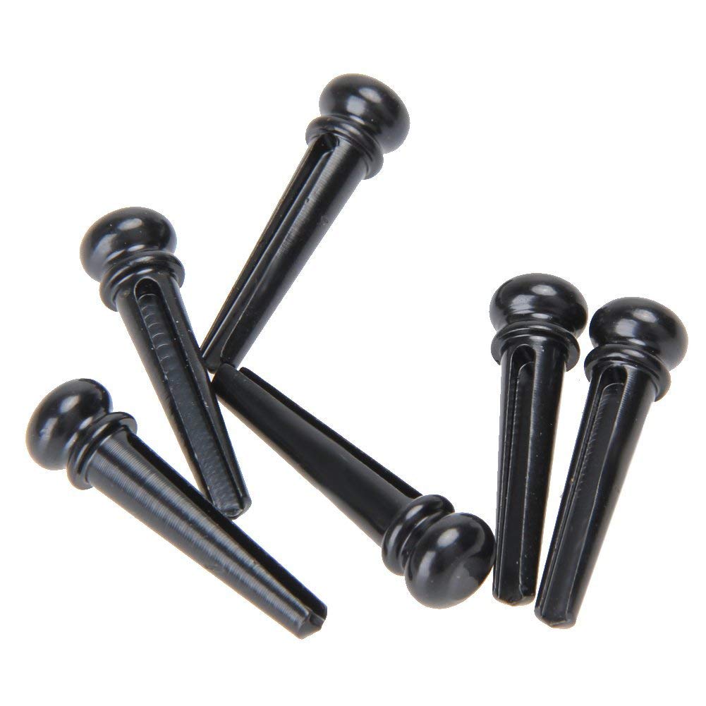 WingPower 6 Pieces Guitar Bridge Pins, Brass Pin Acoustic Guitar Strings Nail Pegs Fixed Cone, Replacement Parts for Acoustic Fo