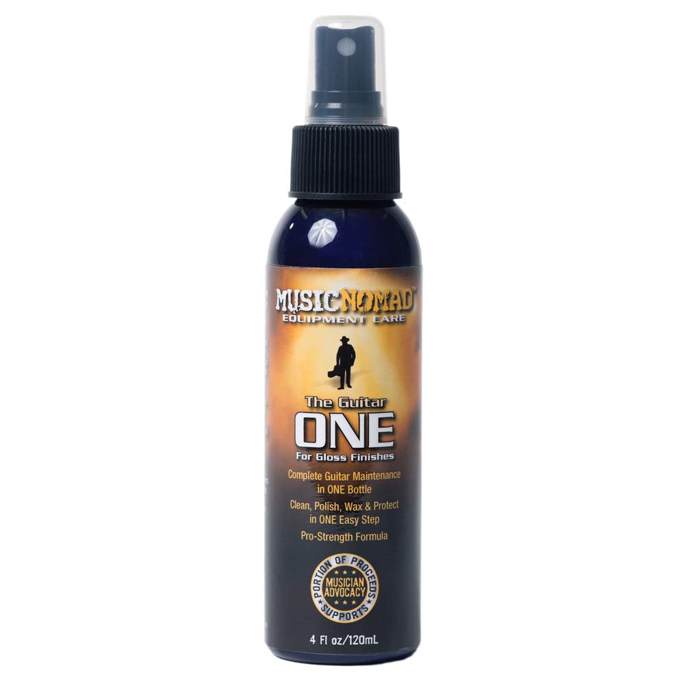 Musicnomad Mn103 Guitar One All-In-1 Cleaner, Polish, And Wax, 4 Oz., White