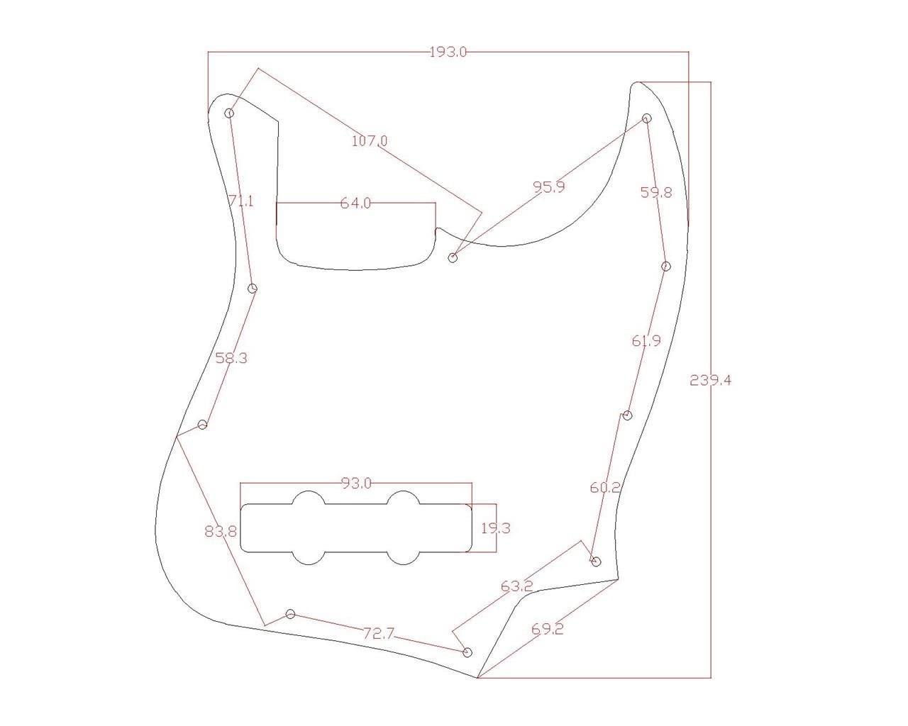KAISH 4 String J Bass Style Pickguard Bass Pick Guard Scratch Plate for Jazz J Bass made in USA/Mexico Vintage Tortoise