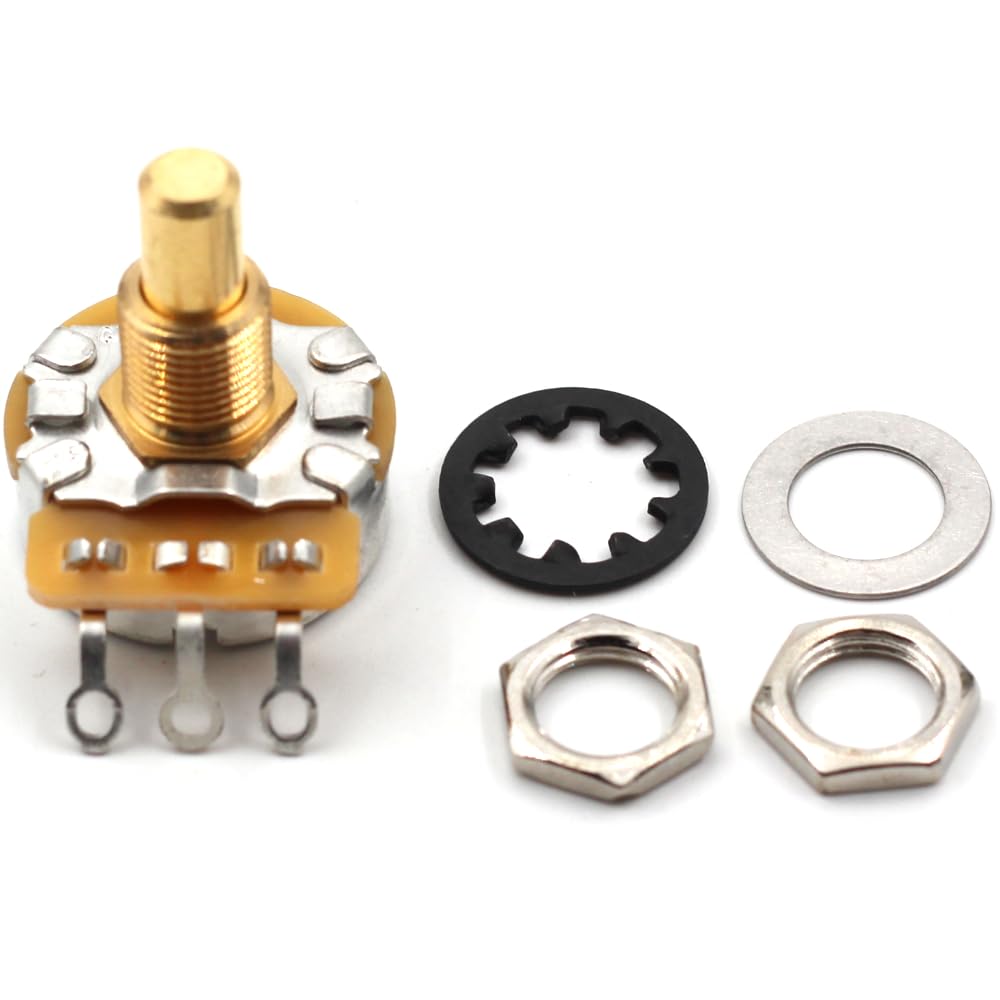 The Art Of Tone CTS 500K Pot Short (3/8 inch) Solid Shaft, 10% Audio Taper, 10% Tolerance, Pair (2X)