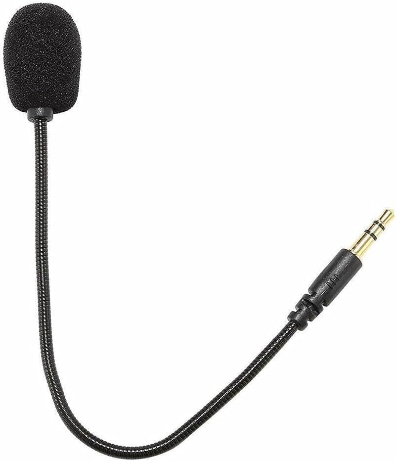 Jizlan Headset Microphone 3.5mm Plug, Black Headset Microphone Adjustable 360 Degrees Bendable Jack Headphone Controller Z5a5 Co