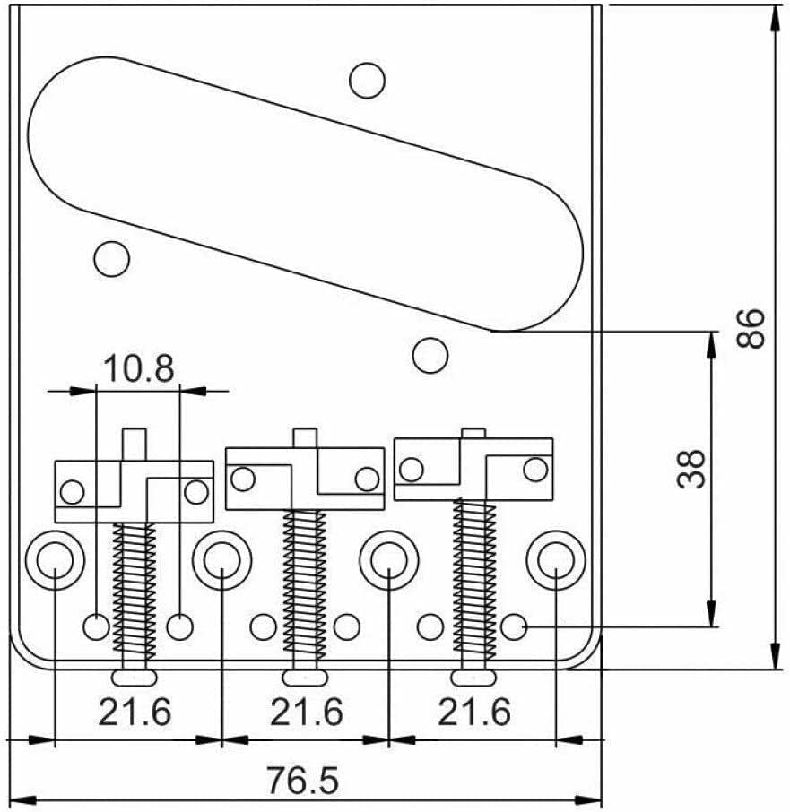 TUOREN Vintage Telecaster Bridge with Brass Compensated 3-Saddles Assembly Fit Fender Telecaster Tele Electric Guitar
