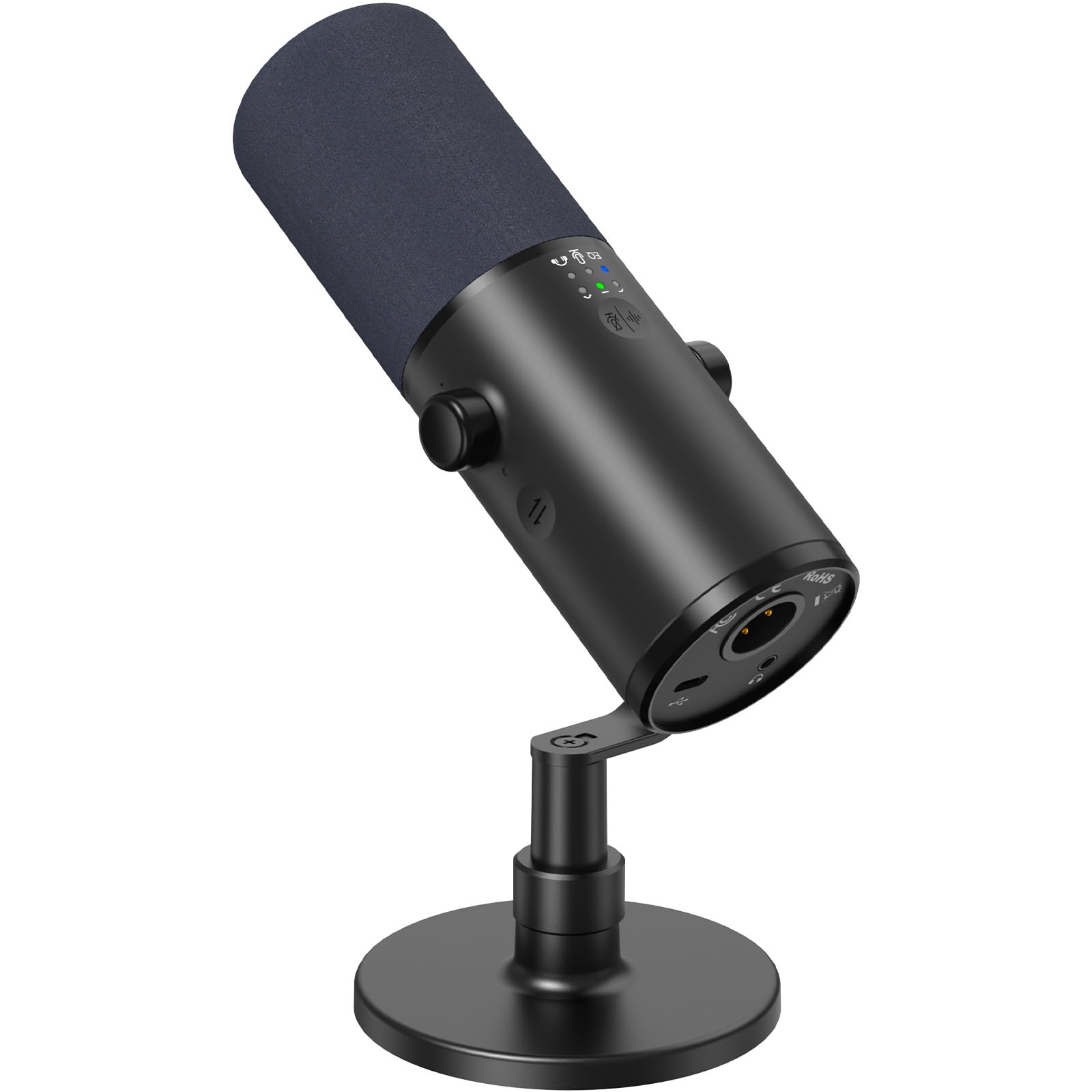 Tonor Dynamic Podcast Microphone For Studio, Cardioid Xlr/Usb Mic, Ai Noise Cancellation, Tap Mute, 3.5Mm Headphone Jack For Mon