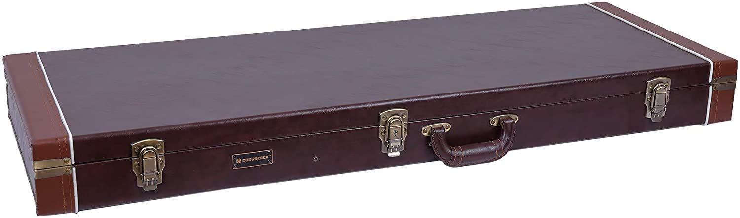 Crossrock Hardshell Wood Case for Jazzmaster/Jaguar Style Electric Guitars-Brown(CRW620JMBR)