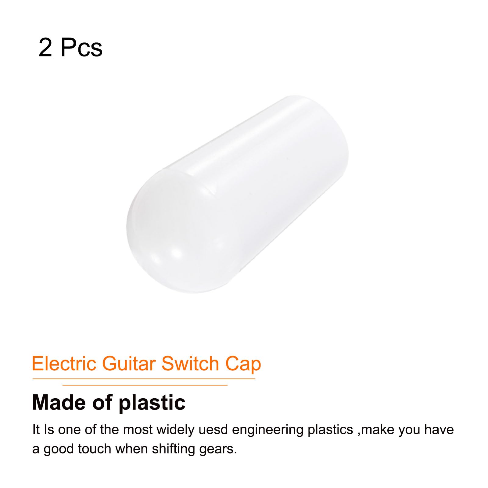 MECCANIXITY 2Pcs LP Guitar 3 Way Pickup Switch Tip Thread M4 Plastic Toggle Switch Knobs Cap for LP Electric Guitar, White