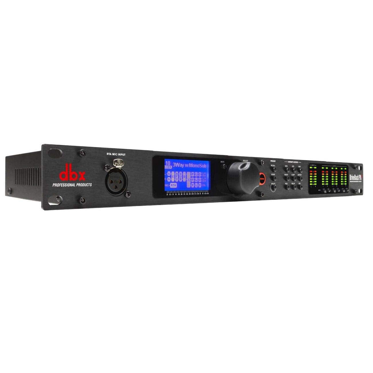 dbx DriveRack PA2 Two-Input, Six-Output Complete Loudspeaker Management Processor with LCD Display & USB Connector, Black, 3.80 