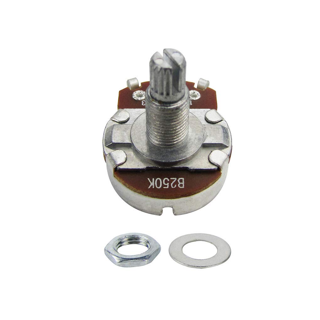 FLEOR 4pcs Full Size Guitar Tone Pot 18mm Shaft Linear Taper Potentiometer B250K