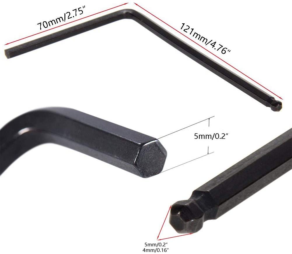 TUOREN Guitar Truss Rod Wrench Set with L Wrench 5-Pack