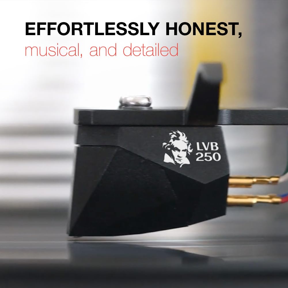 Ortofon 2M Black LVB Premounted - 2M Black LVB Pickup Mounted on SH-4 Black Headshell | Easy Mount on S-shaped Tone Arms | Black