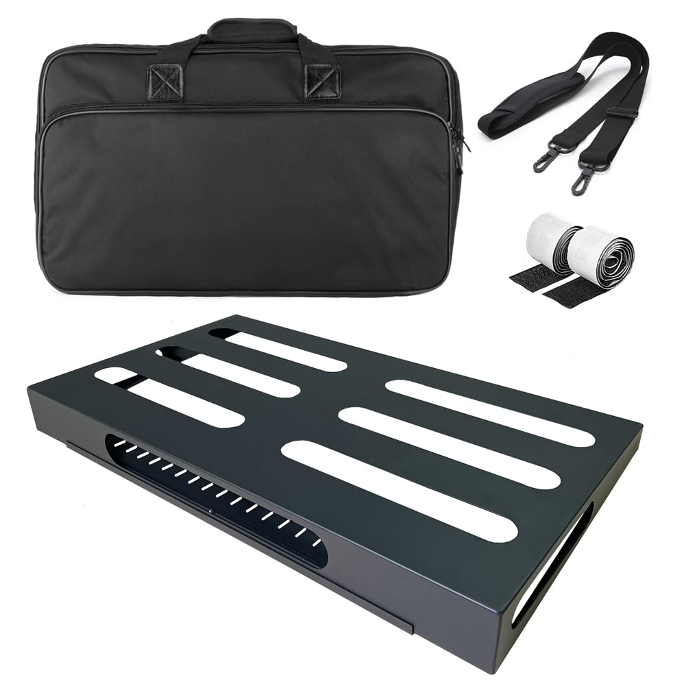 Soyan 22'' X 12.5'' Large Guitar Pedal Board With Power Supply Cradle, Carry Bag Included (Spb-22S)