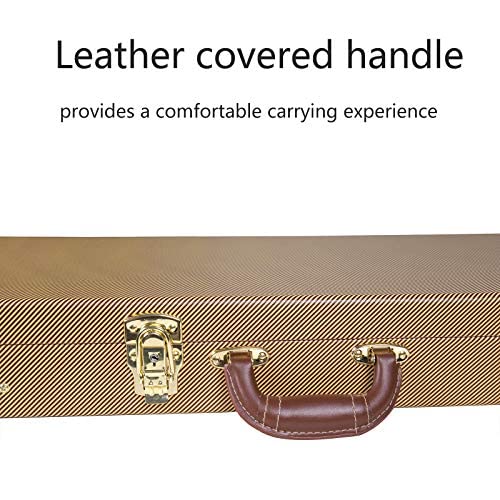 Crossrock Wooden Case Fits Fender Telecaster and Stratocaster Electric Guitars,Vinyl Tweed (CRW620ETW)