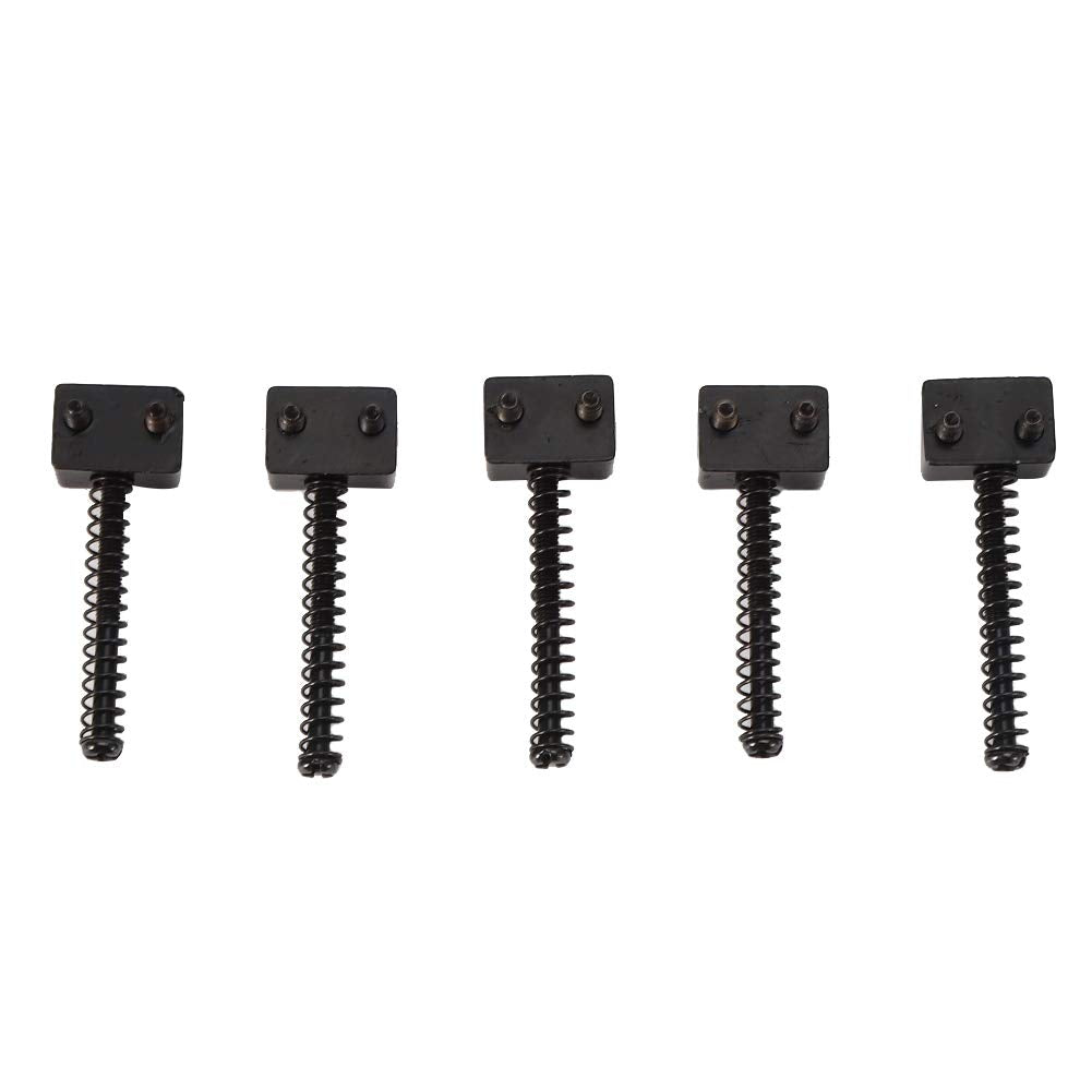 5Pcs 5 String Bass Bridge String Saddles Spring Screws for Bass Electric Guitar Kits(Black)