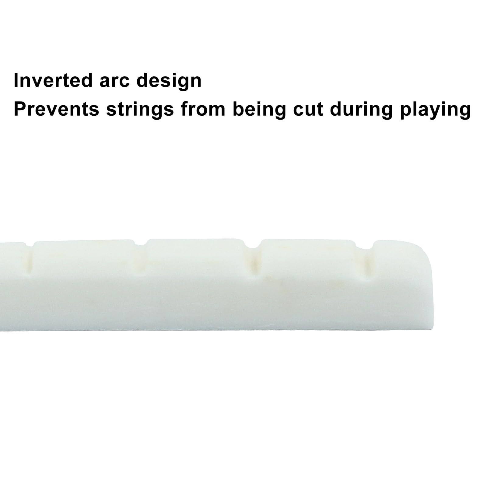 Muertenze 6 String Electric Guitar Bone Nut, 42mm Bone Slotted Electric Guitar Nut Flat Bottom for LP Style Electric Guitar Folk
