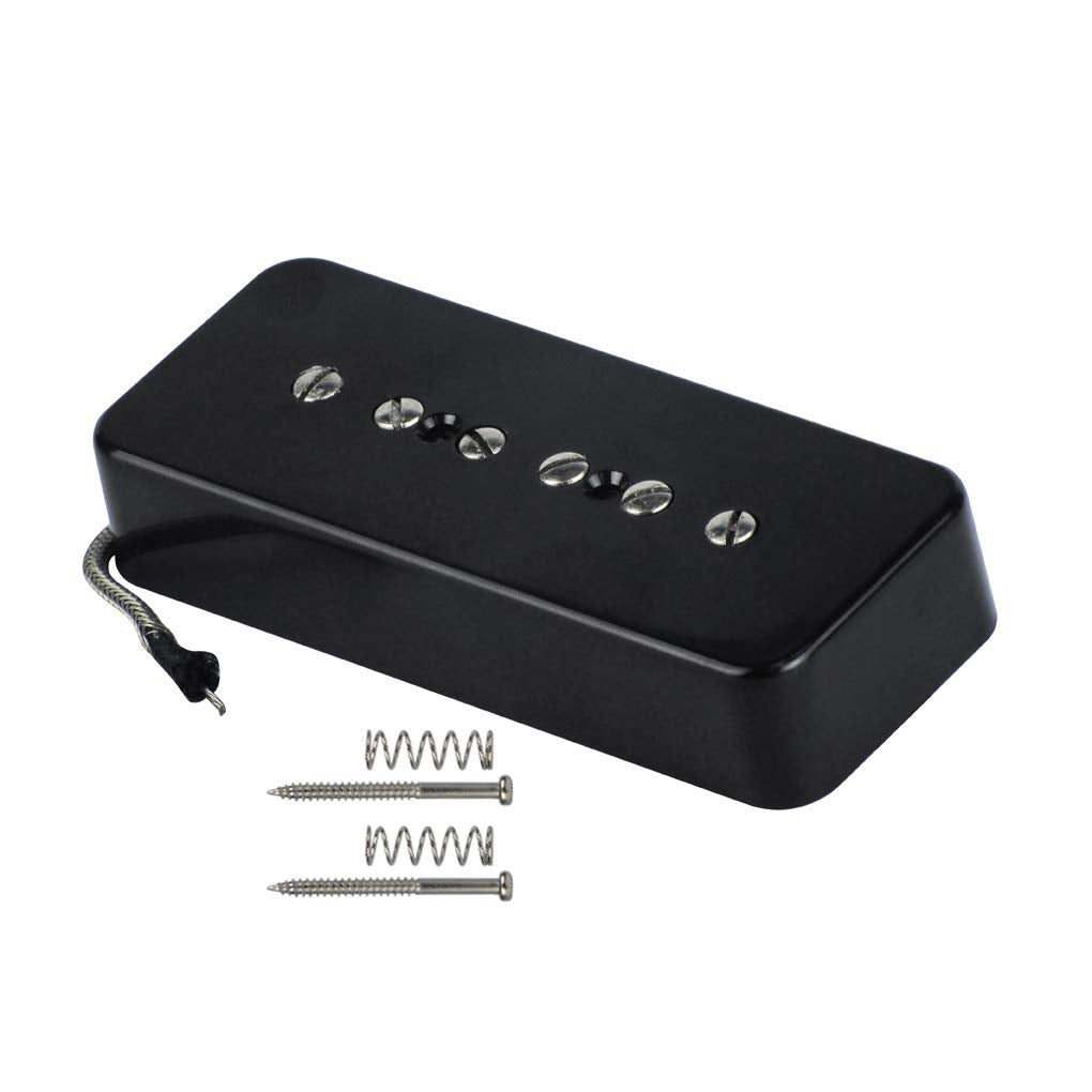FLEOR Electric Guitar Bridge Pickup Single Coil Pickup Black P90 Soap Bar Pickups - Alnico 5
