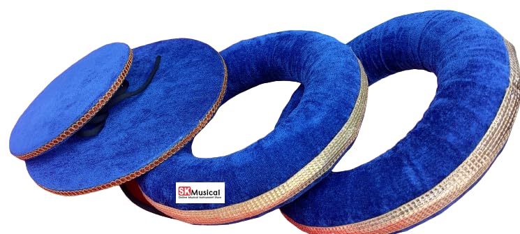 Tabla Dayan/Bayan Ring Pad Set/Gadi/Chumbal Jodi Silk Velvet And Sunmicya (Multicolor)
