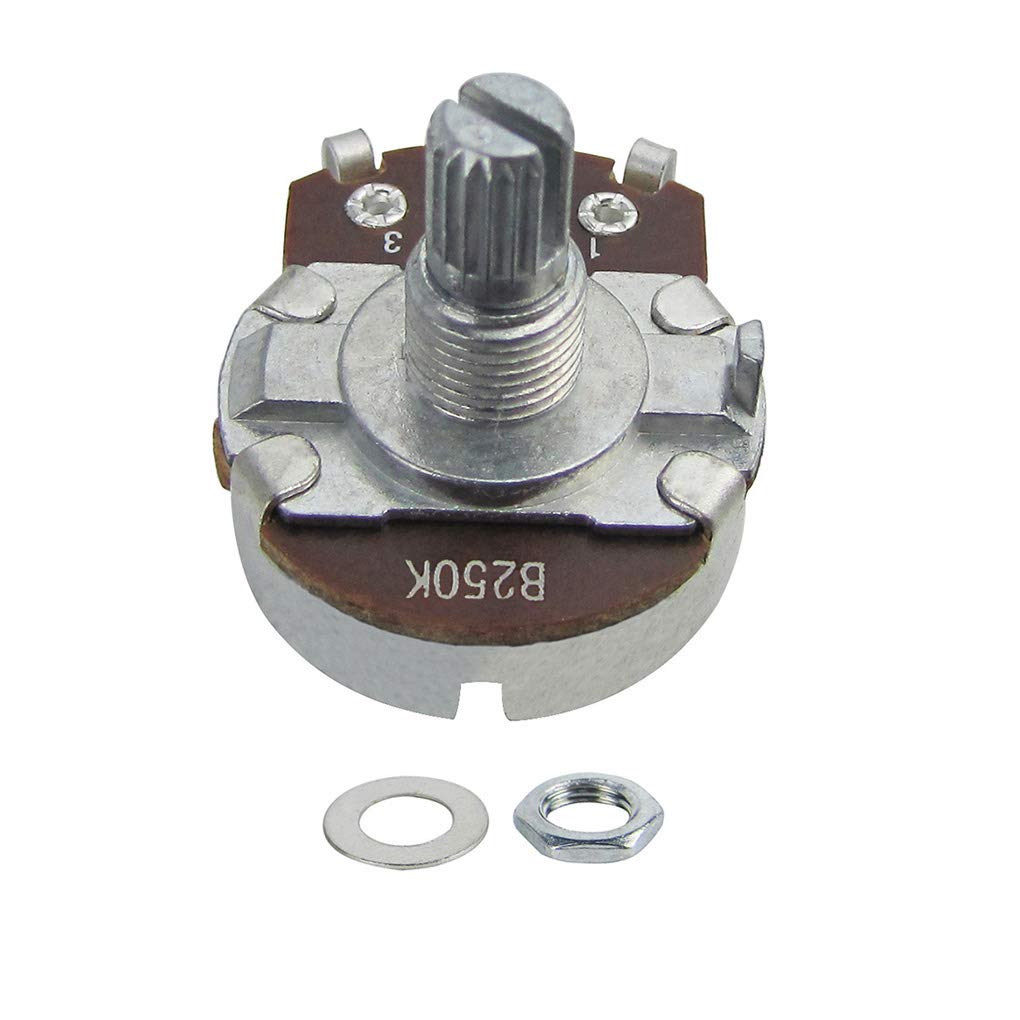 FLEOR 4pcs Full Size 15mm Shaft Guitar Tone Pot B250K Linear Taper Potentiometer with Bayonet