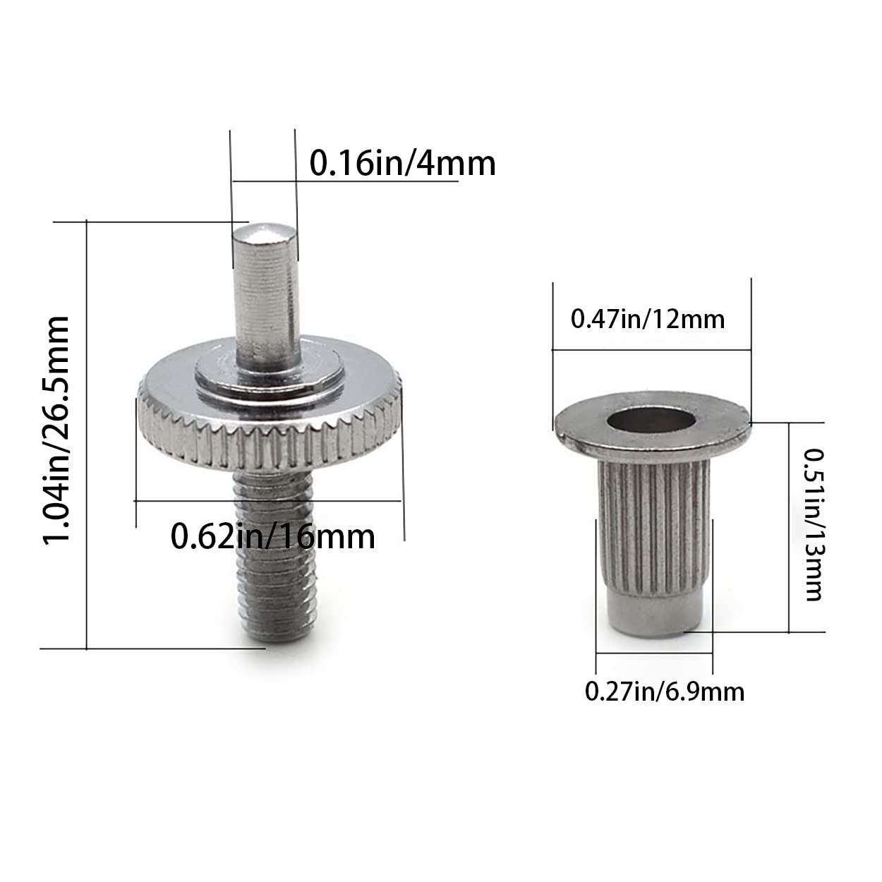 Ruiwaer 2PCS Bridge Posts Guitar Bridge Studs Bridge Post with Anchors Guitar Roller Saddle Bridge Tune-O-Matic Bridge, Silver