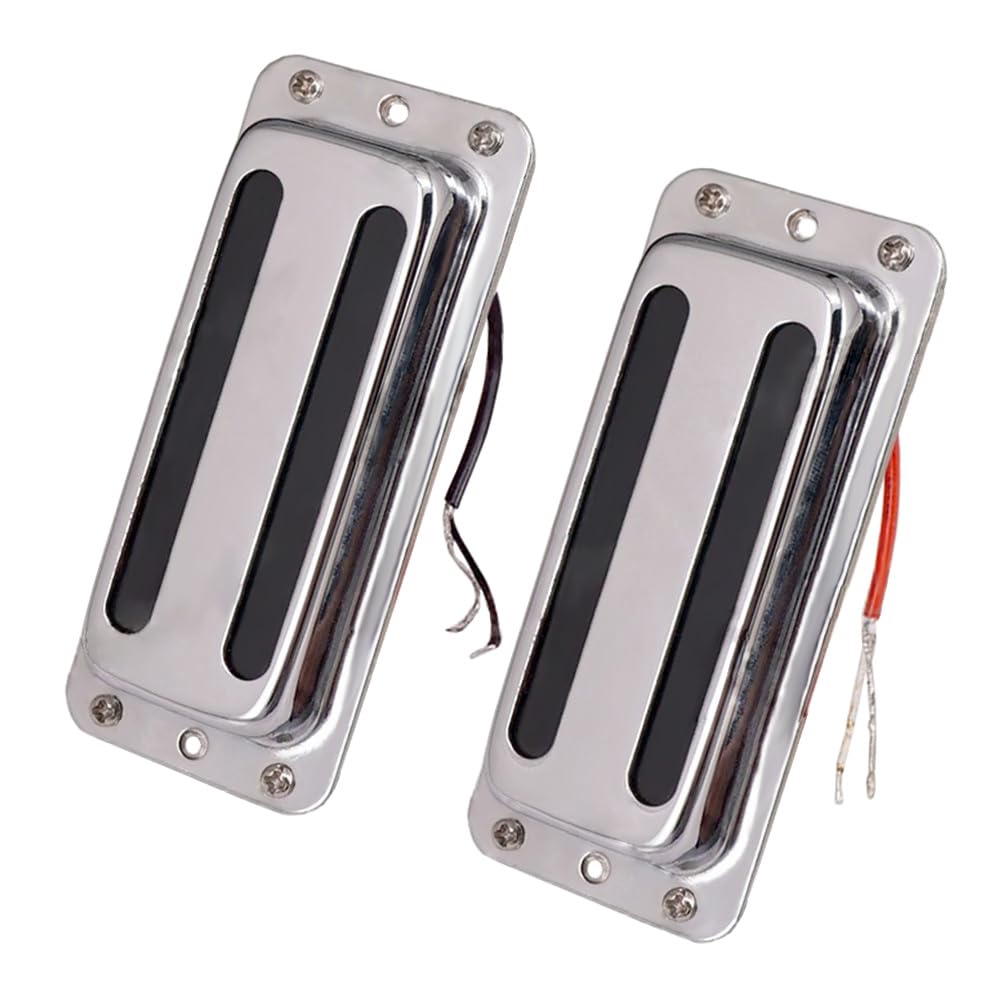 Set Of 2Pcs Electric Guitar Pickup Humbucker With Brass Cover 6 String Chrome Small Pickup