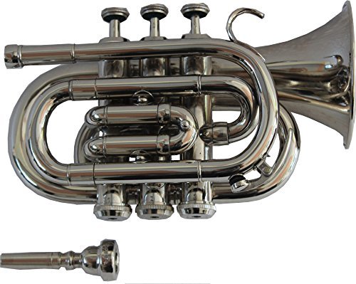 Sm Sai Musical Nickel Plated Bb Pocket Trumpet