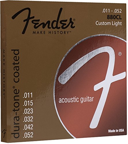 Fender Dura-Tone Coated 80/20 Bronze Acoustic Guitar Strings, 880CL .011-.052